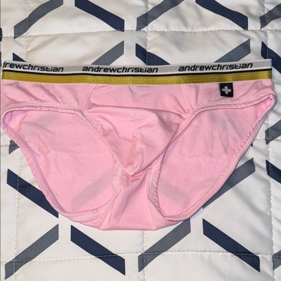 Andrew Christian Other - Andrew Christian Pink Briefs with Gold Waistband
